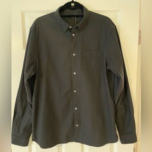 NWT All Saints black men’s size large button down heavyweight Oxford shirt